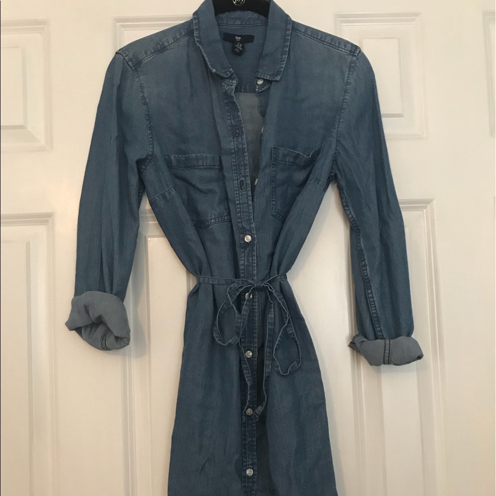 GAP denim wrap dress